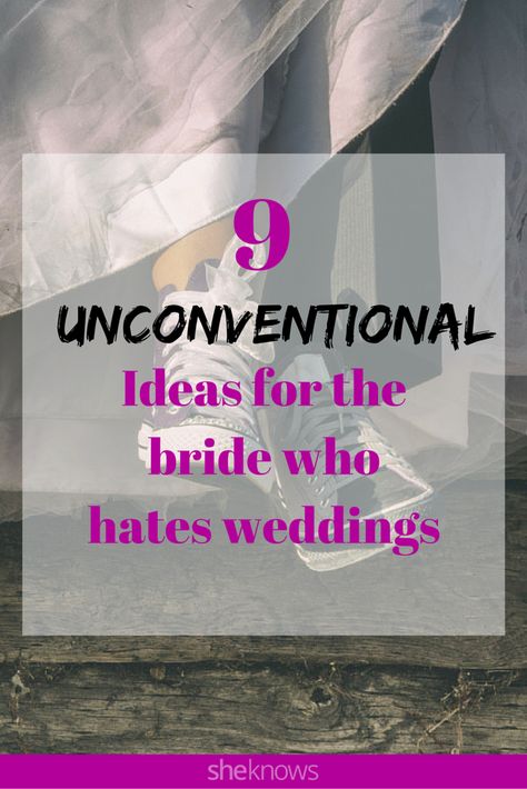 The anti-bride’s guide to planning a non-traditional wedding. Unique Weddings Themes, No Wedding, No Traditional Wedding, Small Non Traditional Wedding, No Traditional Wedding Ideas, Non Traditional Wedding Ceremony, Non Wedding Wedding, Non Traditional Wedding Party, Non Traditional Wedding Ideas Unique