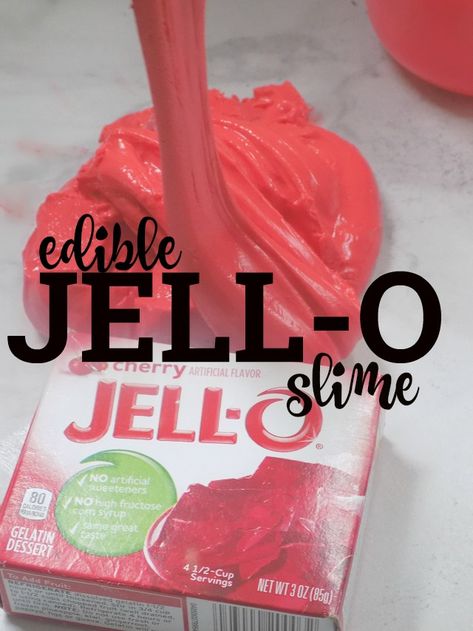 Jello Slime Recipe, 3 Ingredient Slime, Jello Slime, Diy Jello, Edible Slime Recipe, Edible Slime, Diy Edible, Slime Party, Slime For Kids