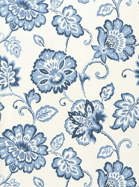 Alexa Wallpaper, Construction Wallpaper, Blue Floral Wallpaper, Thibaut Wallpaper, Textile Prints Design, Wallpaper White, View Wallpaper, Ikat Design, Floral Iphone