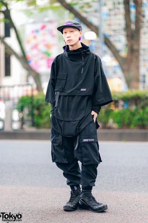 Vigilante Bakugou, Cyberpunk Clothing Men, Fantasy Streetwear, Streetwear Tokyo, Techno Streetwear, Mens Summer Streetwear, Chamber Of Reflection, Japanese Streetwear Mens, Japan Men Fashion