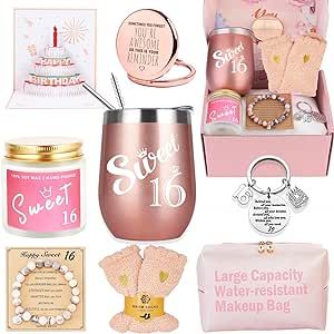 16th Birthday Gifts For Girls, Friends Female, 16 Gifts, Sweet 16 Birthday Gifts, Coworkers Birthday, Birthday Basket, Wax Flower, Gift Baskets For Women, Gifts Box