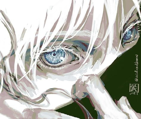 Arte Fantasy, Fanarts Anime, White Hair, Pretty Art, Anime Fanart, Manga Art, Blue Eyes, Jujutsu, Art Style