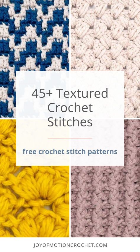 Get over 45+ textured crochet stitch patterns that add depth and tactile to your crochet projects. Crochet bobble stitch, waffle stitch, berry stitch, puff stitch, there's something for beginners and more advanced crocheters! Click to access the crochet stitch guide for yourself - all textured crochet stitch tutorials are free! New Crochet Stitches Free Pattern, Crochet Textured Squares, Crochet Puff Stitch Pattern, Grit Stitch Crochet Pattern, Crochet Stitches That Look Like Knit, Crochet Stitch For Thick Yarn, Crochet Larksfoot Stitch, Crochet Stitch Texture, Waffle Stitch Crochet Projects