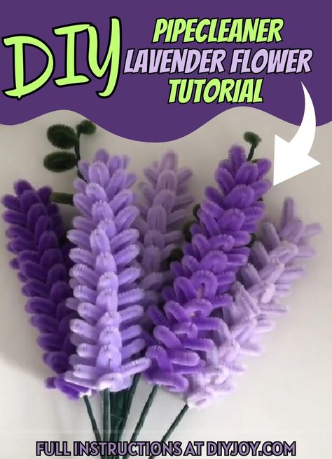 DIY Pipecleaner Lavender Flowers Tutorial Pipe Cleaner Projects, Handmade Flowers Tutorial, Pipe Cleaner Art, Clean Flowers, Lavender Petals, Pipe Cleaner Flowers, Diy Pipe, Pipe Cleaner Crafts, Flowers Tutorial