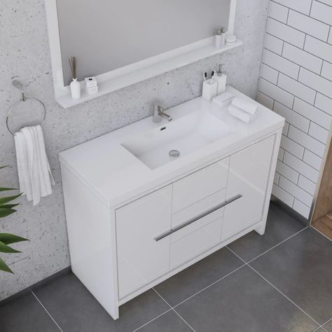 White oak bathroom vanity