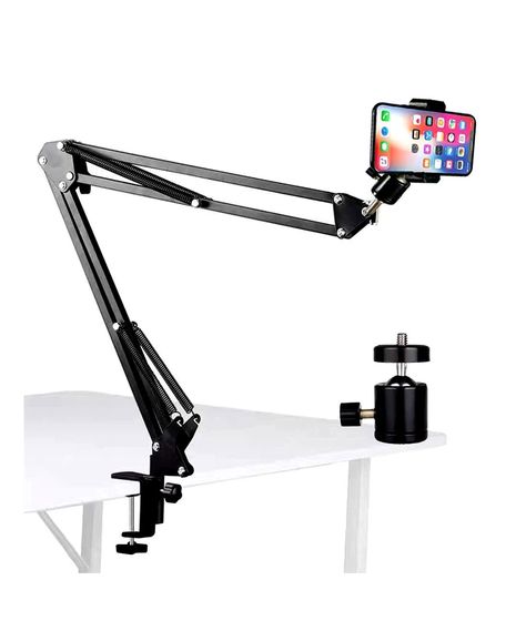 Articulating Suspension Photography Videography Black Livestream (cellphone) Flat Photography, Desk Phone Stand, Video Phone, Backpack Sewing, Cellphone Holder, Mobile Phone Stand, Best Cell Phone, Support Telephone, Video Recording