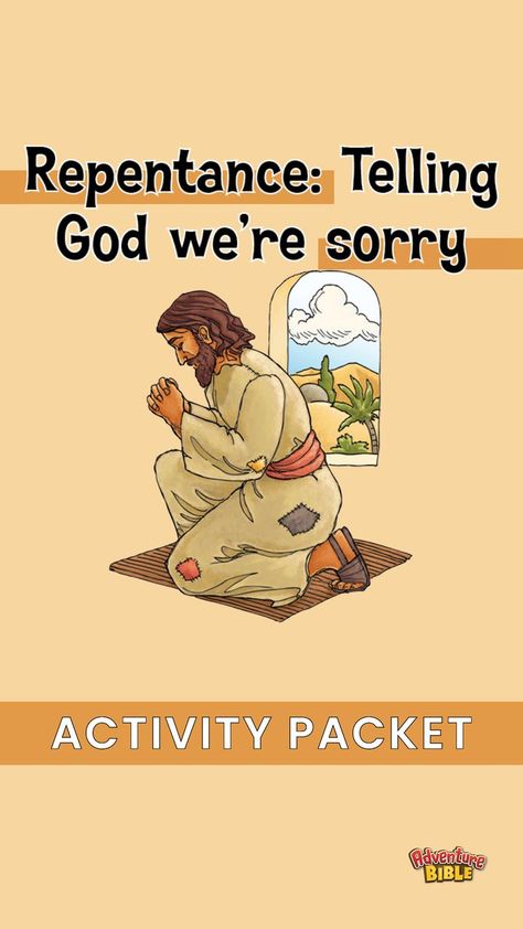 repentance: telling God we're sorry activity packet. Adventure Bible Adventure Bible, Bible Activities, Bible For Kids, Reading Plan, For Kids, Bible, Key, How To Plan, Reading