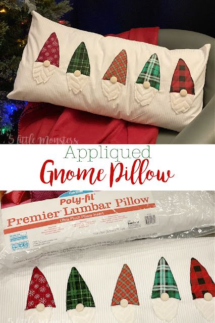 Sewing Pillow Patterns, Gnome Pillow, 5 Little Monkeys, Snowflake Pillow, Sew Quilt, Pillow Covers Pattern, Pillow Crafts, Needle Crafts, Sewing Pillows