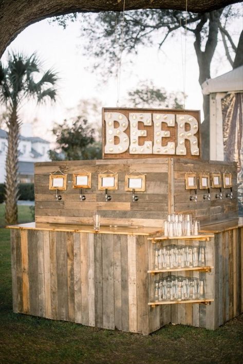 Backyard Wedding Reception Food, Beer Garden Wedding, Outdoor Country Wedding, Beer Wedding, Wedding Backyard Reception, Cocktail Hour Wedding, Wedding Reception Food, Beautiful Beach Wedding, Wedding Cocktail