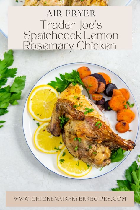 Chicken Rosemary, Whole Roast Chicken Recipe, Chicken Air Fryer, Rosemary Roasted Chicken, Roast Chicken Dinner, Lemon Rosemary Chicken, Thanksgiving 2023, Spatchcock Chicken, Thyme Recipes