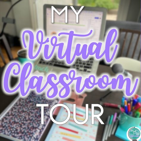 My Virtual Classroom Tour: Teach From Home Setup — Mud and Ink Teaching Virtual Teacher Home Office, Online School Setup, Virtual School Home Setup, Article Of The Week, Classroom Tour, Teaching Poetry, Poetry Ideas, Secondary Teacher, Ela Teacher