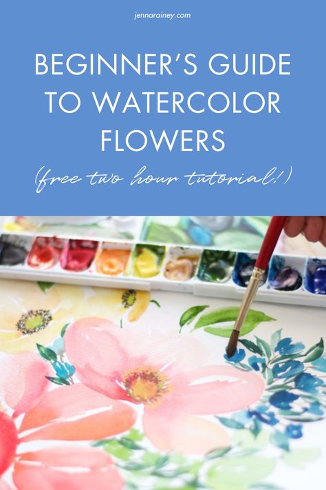 Learning Watercolor, Painting Watercolor Flowers, Basic Sketching, Watercolor Supplies, Basic Painting, Step By Step Watercolor, Watercolor Flowers Tutorial, Different Types Of Flowers, Art Skills