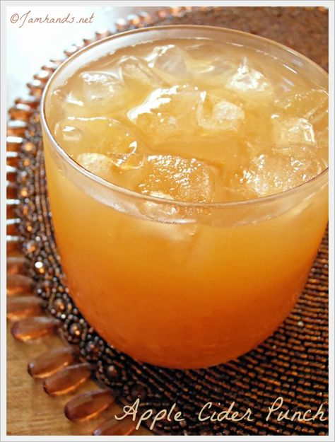 Cider Punch, Apple Cider Punch, Amaretto Sour, Sparkling Cider, Drink Mixes, Fall Drinks, Punch Recipes, Ginger Ale, Ice Cubes