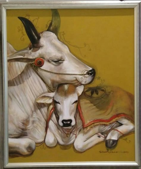 Cow Art Print, Bull Painting, Pichwai Paintings, Cow Painting, Cow Art, Indian Paintings, Indian Art Paintings, Piece Of Art, Buddha Art