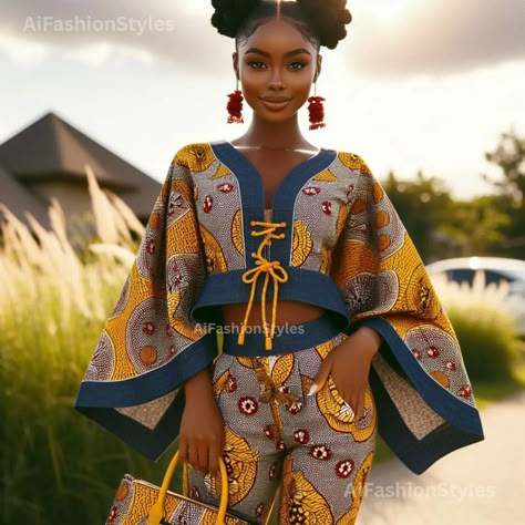 This is for our #instafashionistas who love #ankarastyles with #denimjeans. Tag a friend who would love these styles. | Instagram African Design Dresses Ankara, Wakanda Party, Kimono Modern, African Head Dress, Stylish Kimono, Elegant Kimono, African Attire Dresses, Dress Patterns Diy, Style Africain