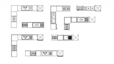 Architecture Drawing Kitchen, Kitchen Interior Plan Drawing, Kitchen Section Drawing, Kitchen Block, Floor Plan Symbols, Cad Blocks Free, Kitchen Floor Plan, Drawing Details, Interior Design Template