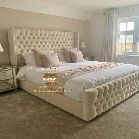 Luxury Bed Frames, Women Cave, Chesterfield Bed, Sleigh Bed Frame, Winged Bed, Bed Frame Sizes, Bespoke Beds, Fabric Bed Frame, Wingback Bed