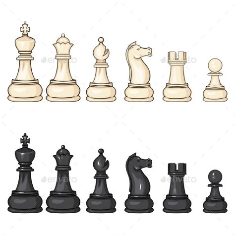 Vector Set of Cartoon Chess Figures by nikiteev EPS, JPG Chess Figures Design, Chess Character Design, Chess Figures, Dibujos Anime Chibi, Julia Louis Dreyfus, Id Card Template, The Queen's Gambit, Industrial Design Sketch, Activity Board