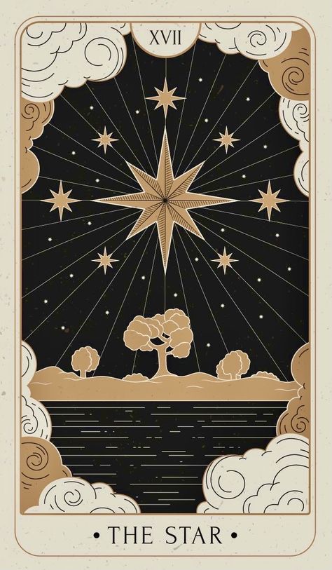 Space Tarot Card, Tarot Cards Back Design, The Star Tarot Wallpaper, Tarot Design Ideas, Tarot Card Ideas, The Star Tarot Card Art, Stars Tarot Card, Tarot Wallpapers, Tarot Cards Design