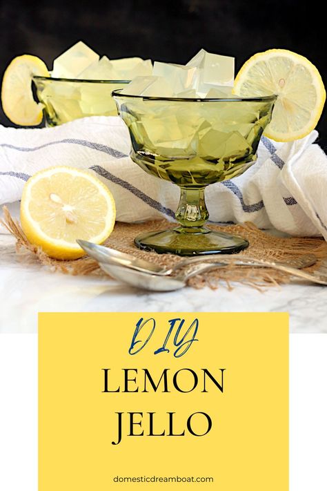 If you need some lemon jello but don't have a box on hand, make DIY Lemon Jello! It's easy and takes only 3 ingredients plus regular water. #jello #gelatin #lemon Knox Gelatin Recipes, Lime Jello Recipes, Homemade Jello, Recipe Using Lemons, Jello Gelatin, Jello Dessert, Blueberry Jam Recipe, Clean Sweets, Jello Dessert Recipes