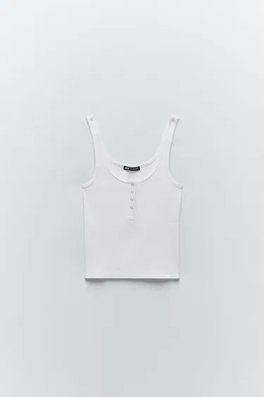 Basic Fitted Zara T-shirt, Cheap Basic Zara T-shirt, Zara Cropped Cotton Tank Top, Zara Basic Top, Trendy Zara Cotton T-shirt, Zara Fitted Cotton T-shirt, Zara Tank Top, Ribbed Shirt, Zara Basic