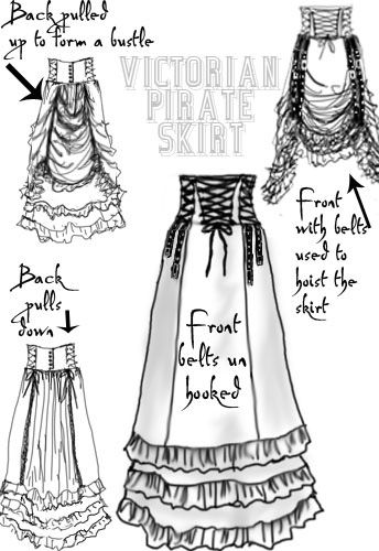 Patterns Pirate Skirt Pattern, Victorian Pirate, Pirate Skirt, Steampunk Pirate, Victorian Costume, Steampunk Cosplay, Steampunk Accessories, Period Outfit, Steampunk Costume