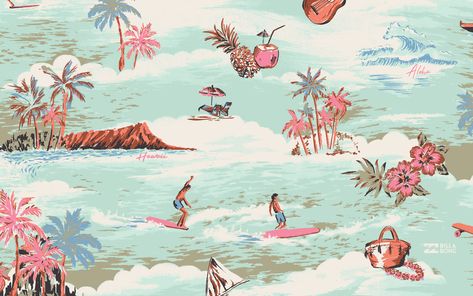 Painting Wallpaper Laptop, Summer Desktop Backgrounds, Surfing Wallpaper, Beachy Wallpapers, Beachy Wallpaper, Coco Wyo Coloring, Macbook Air Wallpaper, Futurisme Retro, Paris Painting