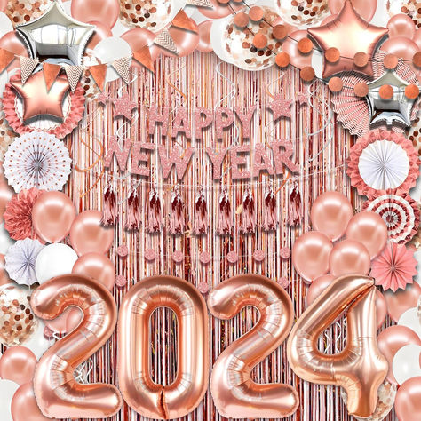 Happy New Year Decorations 2024 Rose Gold | Rose Gold New Years Decorations 2024 | Glitter Happy New Year Banner with Circle Garland | Rose Gold 2024 Balloons Set | Happy New Year Backdrop #ad #newyears #newyearsparty #happynewyear #newyearseveparty #2024 Rose Gold New Years Eve Party, New Year’s Eve 2024 Wallpaper, Pink New Years Wallpaper 2024, Happy New Year 2024 Cb Background, New Year Backdrop, New Year’s Eve Party Banner, Happy New Year Banner, Circle Garland, New Year Banner