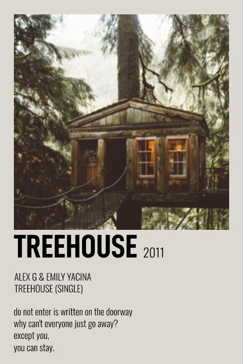 always thought this song was so cute and intimate haha Treehouse Alex G, Alex G Poster, Alex G, Music Posters, Tv Girls, Just Lyrics, Minimalist Poster, Music Poster, Tree House