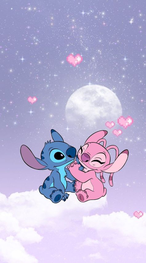 Cute Stitch And Angel Wallpaper, Angel Lilo And Stitch Wallpaper, In Love Wallpaper, Angle Stitch, Lilo And Stitch Tattoo, Angel Lilo And Stitch, Lilo And Stitch Characters, Angel Stitch, Stitch Drawings