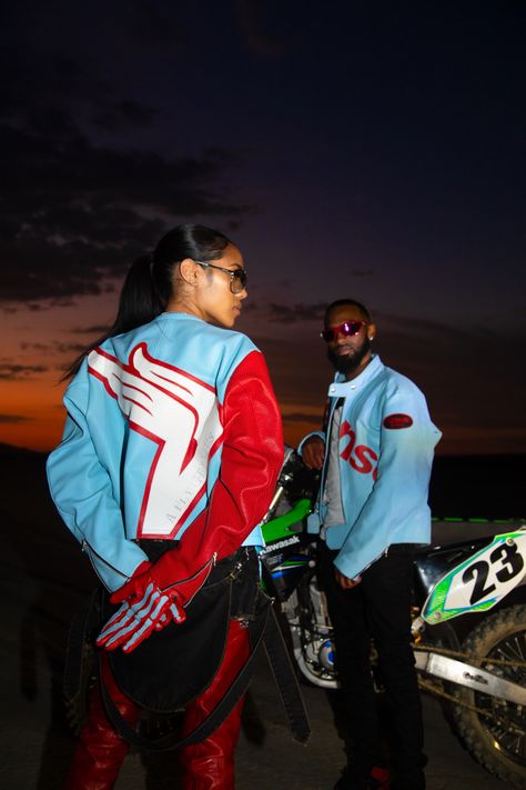 Racing Aesthetic Outfit, Street Racing Outfit, Motorsports Aesthetic, Motorsport Aesthetic, Motorsport Fashion, Racing Photoshoot, Aleali May, New Year Photoshoot, Lee Jacket