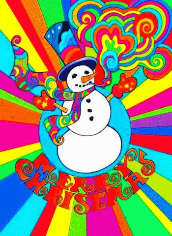 Trippy Christmas, December Activities, Age Of Aquarius, Santa Claus Is Coming To Town, Holiday Painting, Mid Century Christmas, Hippie Art, Holiday Art, Christmas Clipart