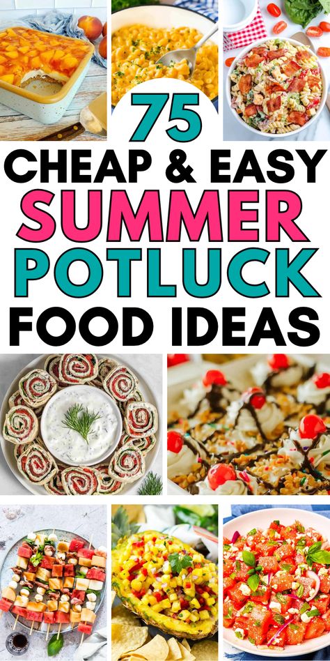 Make ahead party food ideas Potluck Cookout Ideas, Party Lunch Ideas For Adults, Potluck Picnic Ideas, Family Reunion Side Dishes Summer, Dishes To Bring To A Cookout, Easy Food For Potluck Parties, Cookout Meals For A Crowd, Cookout Potluck Ideas, Side Dish For Potluck Parties