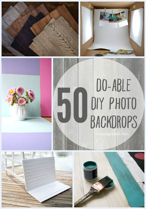 50 Do-Able DIY Photo Backdrops | A collection of inspiration from across blogland for bloggers and shop owners looking to shoot professional-looking photos using backdrops they already have or can easily and inexpensively make themselves!  A goldmine of information! Diy Photography Props, Photography Backdrops Diy, Photo Props Diy, Diy Photo Backdrop, Diy Props, Photo Backdrops, Foto Tips, Diy Backdrop, Diy Photography