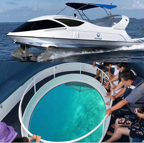 LOOKER 370 glass bottom boat (yacht) Yacht With Helicopter, Yatch Boat Aesthetic Girl Black, Luxury Fishing Boat, Db9 Yacht, Glass Bottom Boat, Lamborghini 63 Yacht, Opera House, Sydney Opera House, Opera