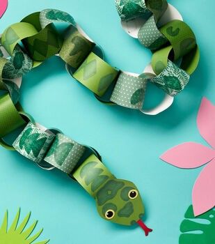 Paper Chain Snake Craft, How To Make A Snake, Reptile Crafts For Kids, Paper Chain Snake, Snakes For Kids, 2025 Crafts, Paper Snake, Reptile Crafts, Jungle Vbs