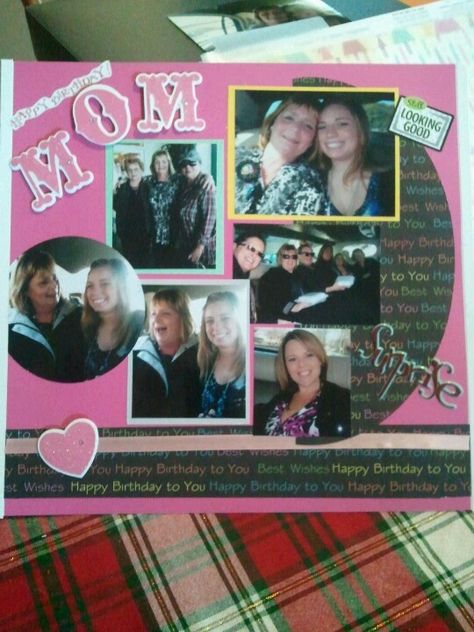 Mothers 50th birthday scrapbook page Mother’s Day Scrapbook Pages, 50th Birthday Scrapbook Layouts, Scrapbook Ideas For Mom Birthday, Birthday Scrapbook Ideas, Birthday Scrapbook Layouts, 50 Years Birthday, Birthday Scrapbook Pages, 50th Birthday Gag Gifts, 40th Birthday Quotes