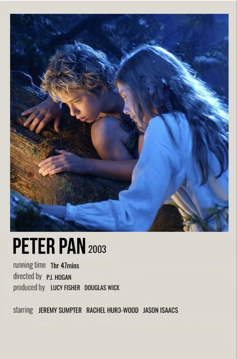 minimal polaroid movie poster for peter pan Peter Pan 2003, Peter Pan Movie, Jeremy Sumpter, Film Polaroid, Film Netflix, Iconic Movie Posters, Movie Card, Girly Movies, Film Posters Minimalist