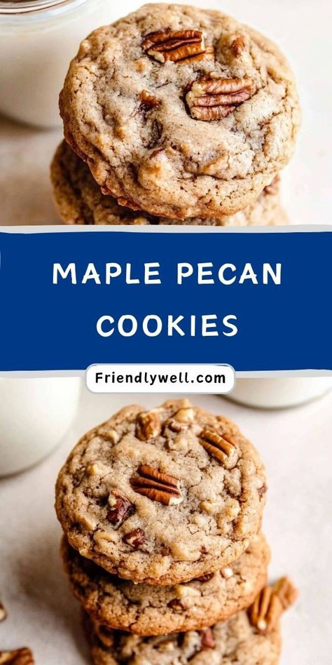 Indulge in these Maple Pecan Cookies, a sweet and nutty delight! ��🍁✨ Buttery pecans and rich maple flavor combine to create a cookie that’s perfect for fall or holiday baking. Easy to make and impossible to resist! 🍪❤️ #MapleCookies #PecanRecipes #FallBaking #SweetTreats Pecan Date Cookies, Oatmeal Pecan Cookies Recipes, Maple Syrup Sweetened Cookies, Magnolia Bakery Cookies, Pecan Sugar Cookie Recipe, Maple Pecan Cookies Recipe, Pecan Flour Cookies, Peacon Pie Cookies Recipe, Maple Christmas Cookies