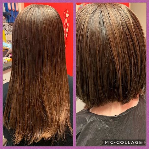 Taking the plunge and getting a cut is a hard decision, trust us we know. Going from long, beautiful locks that have unlimited style options, to hair ... Long Bob Brunette, Brunette Hair Cuts, Long Angled Bob, Hard Decision, Before And After Haircut, Angled Bob Haircuts, Long To Short Hair, Hair Makeover, Go For It