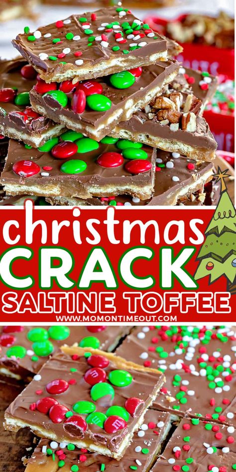 Christmas Candy Easy, Easy Christmas Candy Recipes, Saltine Toffee, Cracker Toffee, Toffee Recipe, Christmas Candy Recipes, Candy Recipes Homemade, Christmas Food Desserts, Xmas Cookies