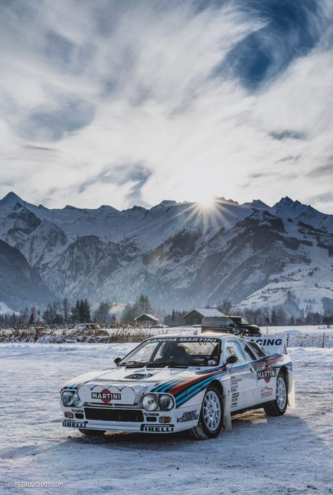 Martini On The Rocks: Coaxing A Historic Lancia 037 Rally Car Onto The Ice In Austria • Petrolicious Lancia 037, Rally Car Racing, Martini Racing, Lancia Delta, Rally Racing, Audi Sport, Rallying, On The Rocks, Rear Wheel Drive