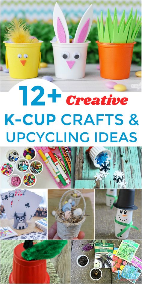 12+ Creative K-Cup Crafts and Upcycling Ideas  #DIY #Upcycle #crafts- Mom Does Reviews Cup Crafts Diy, Diy Projects Christmas, K Cup Crafts, Recycler Diy, Upcycling Ideas Diy, Coffee Pods Crafts, Coffee Cup Crafts, Recycle Projects, Upcycle Crafts