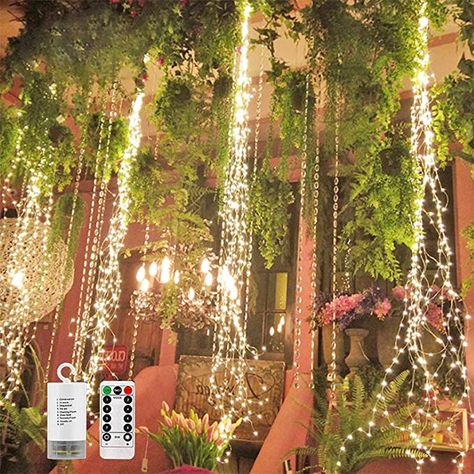 Amazon.com : 220 LED Firefly Bunch Lights Battery Operated, 8 Flashing Modes Waterproof Copper Wire Waterfall Lights, Remote Controlled Timer and Hooks, Fairy Lights for Indoor Outdoor Decor (Warm White) : Garden & Outdoor Waterfall Lights, Starburst Light, Copper Wire Lights, Firefly Lights, Patio Party, Wire Lights, Grand Canal, Solar Lights Garden, Fairy String Lights