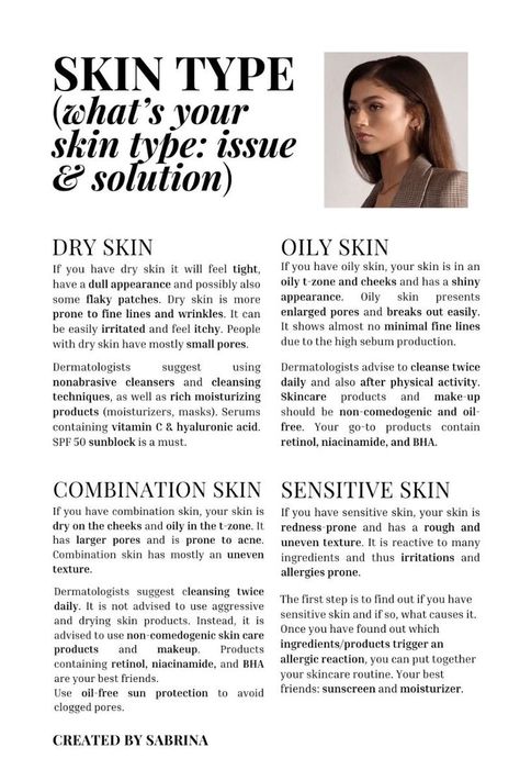 #affiliate The Ultimate Skin Type Guide x Zendaya | Dry Oily Combination And Sensitive Skin Care in 2024 | Skin care routine, Skin types, Skin Combination Sensitive Skin Routine, Skincare Tips For Sensitive Skin, Skincare Tips For Combination Skin, Zendaya Skincare Routine, Intj Vibes, Skincare Routine For Combination Skin, Combo Skin Care, Skin Care For Dry Skin, Combination Skin Care Routine