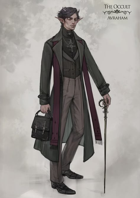 Occult Character Design, Victorian Character, Steampunk Character, Fantasy Story Ideas, Character Concept Design, Fantasy Genre, Dnd Character Art, Dnd Art, Character Design Male