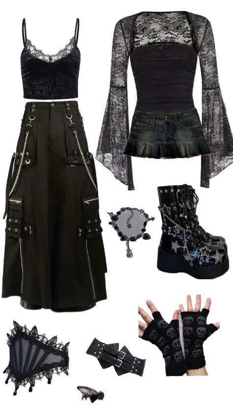 Mall Goth Summer Outfits, Goth Outfit Inspo Summer, Romantic Outfit Summer, 90s Goth Fashion, Goth Aesthetic Outfit, Goth Summer Outfits, Mall Goth Aesthetic, Dark Fits, 90s Mall