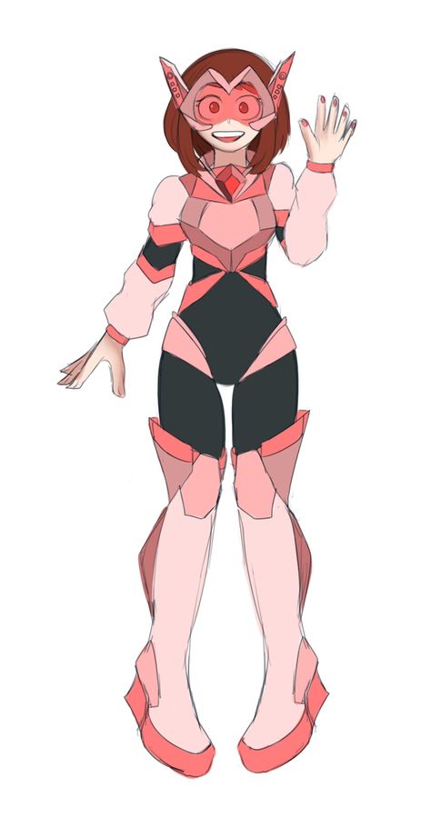 Uraraka Hero Costume Redesign, Ochako Uraraka Hero Costume, Uraraka Hero Costume, Mha Redesigns, Ochako Uraraka, Hero Costumes, Hero Arts, Pretty Art, Artist Art