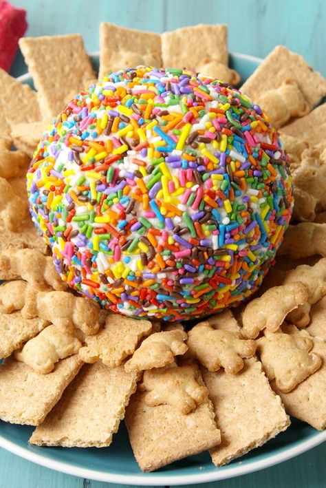 51 Easy Baby Shower Appetizers-Best Appetizers For A Baby Shower—Delish.com Sprinkle Cheesecake, Appetizers No Bake, Cheesecake Cheeseball, Cheeseball Recipe, Easy Dessert Dips, Fall Appetizers Easy, Tartiflette Recipe, Dessert Dip Recipes, Cheesecake Balls