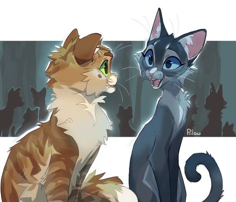 graypillow on Instagram: “Crookedpaw and Bluepaw befriending at the Gathering 🌿🌌 still drawing commissions, but here's a little fanart because i wanted to draw…” Warrior Cat Memes, Drawing Commissions, Warrior Cats Series, Warrior Cats Books, Warrior Cats Fan Art, Warrior Cat Drawings, Warrior Cat Oc, Cat Doodle, Warrior Cats Art